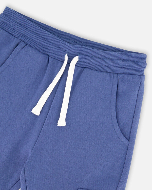 Deux Par Deux Fleece Sweatpants with Cargo Pocket - Dress Blue