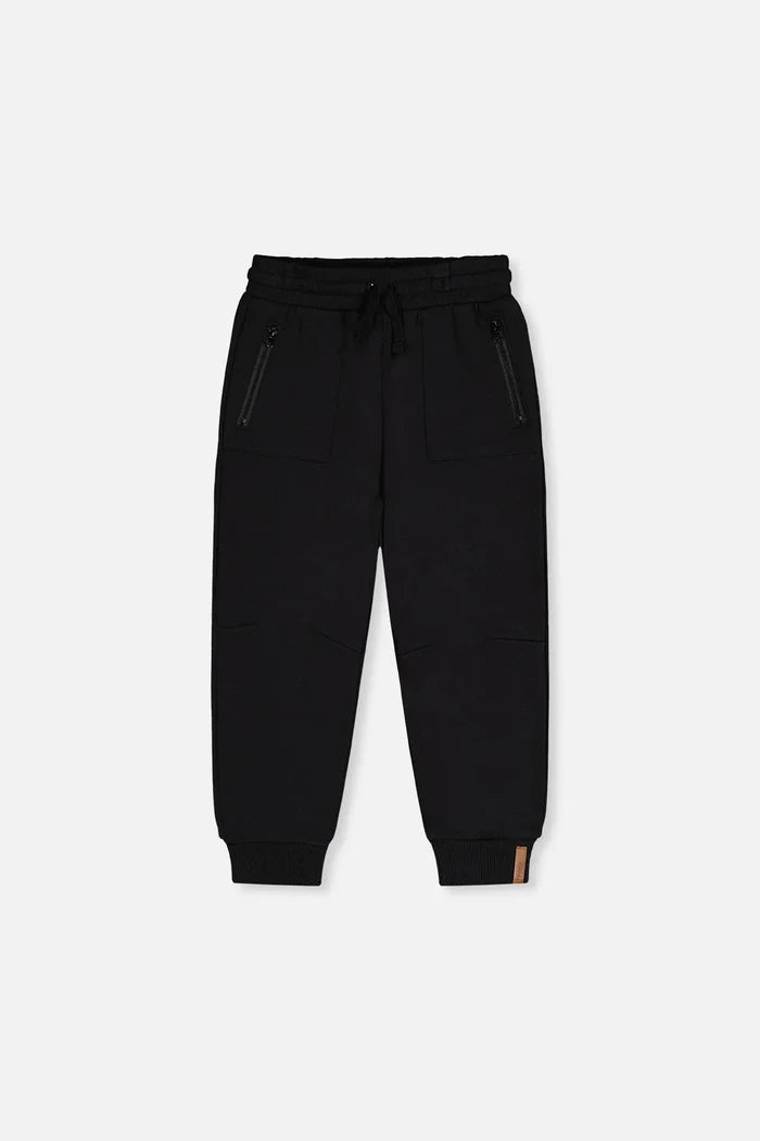 Deux Par Deux Fleece Sweatpants With Pockets - Anthracite/Black