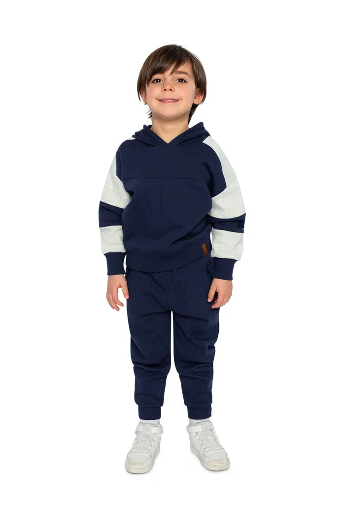Deux Par Deux Fleece Sweatpants With Pockets - Peacoat Navy Blue