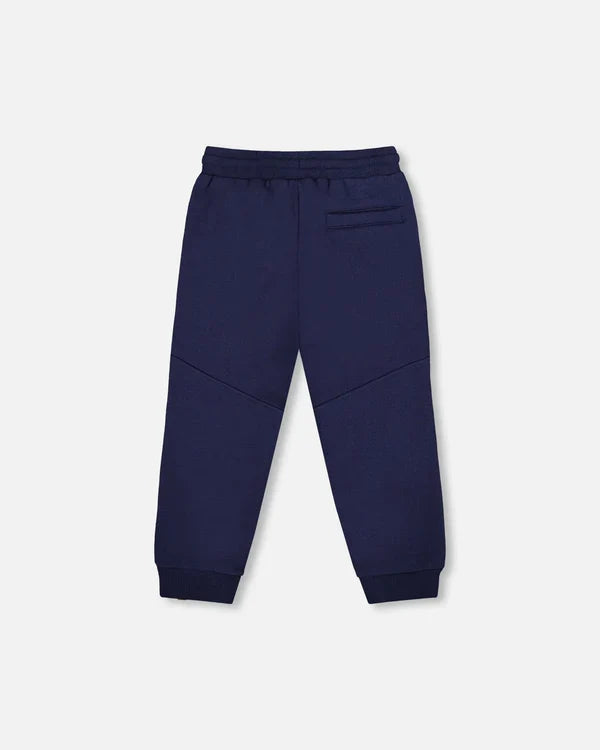Deux Par Deux Fleece Sweatpants with Pockets - Peacoat Navy Blue