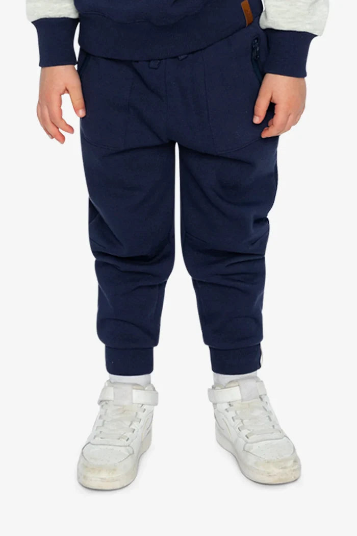 Deux Par Deux Fleece Sweatpants With Pockets - Peacoat Navy Blue