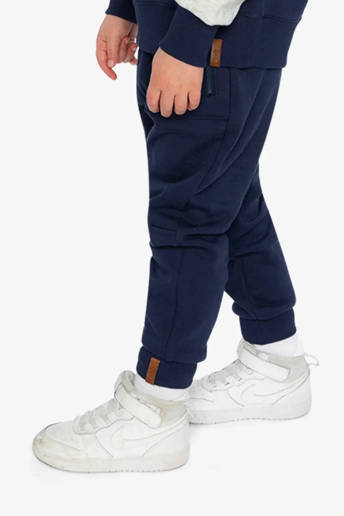 Deux Par Deux Fleece Sweatpants With Pockets - Peacoat Navy Blue
