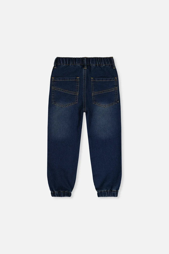 Deux Par Deux French Terry Denim Jogger Pants - Navy Denim