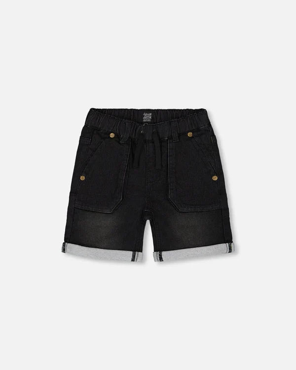 Deux Par Deux French Terry Denim Short - Black Jeans 2025