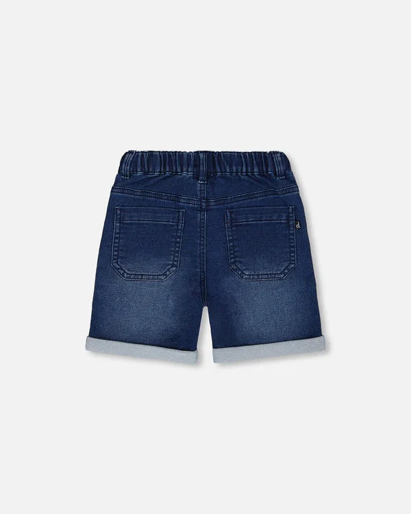 Deux Par Deux French Terry Denim Short - Dark Navy Denim Blue 2025