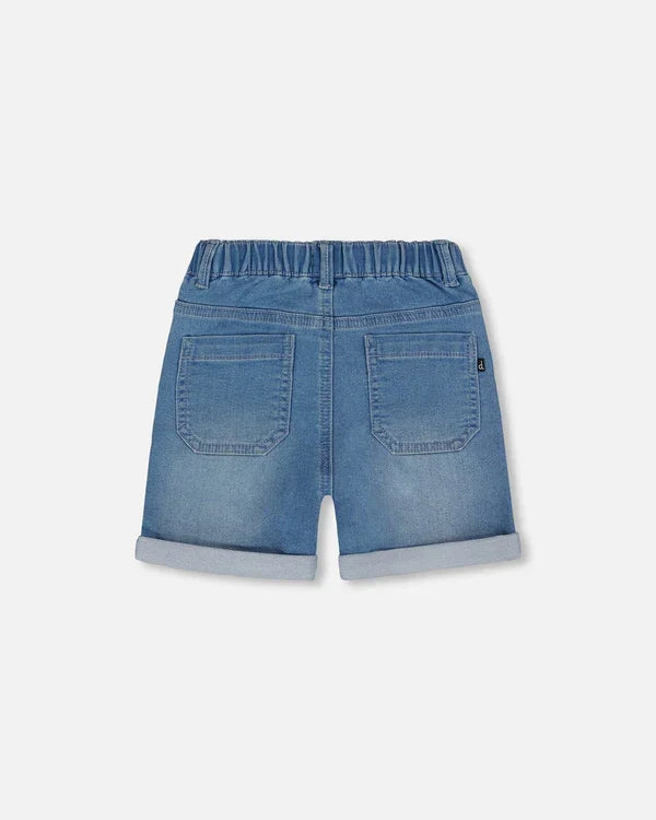 Deux Par Deux French Terry Denim Short - Light Denim Blue 2025