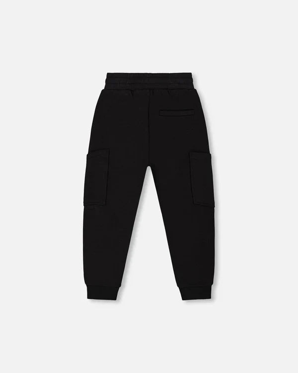 Deux Par Deux French Terry Sweatpants With Side Pockets - Anthracite/Black