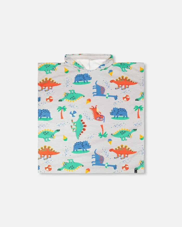 Deux Par Deux Hooded Beach Towel - Baby Dinosaur