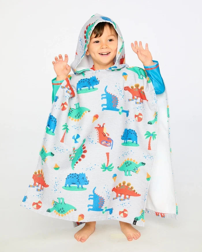 Deux Par Deux Hooded Beach Towel - Baby Dinosaur