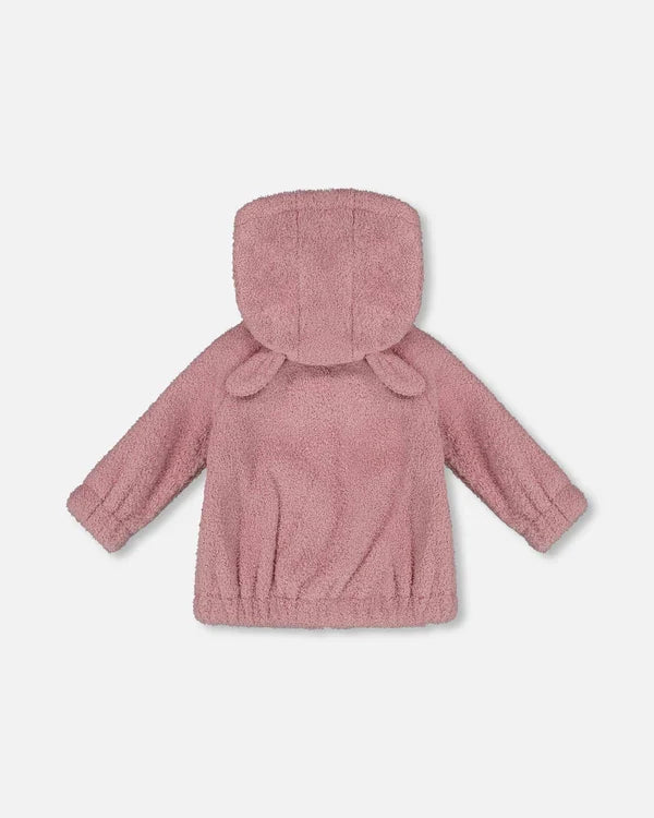 Deux Par Deux Hooded Full Zip Jacket - Dusty Pink/Dawn