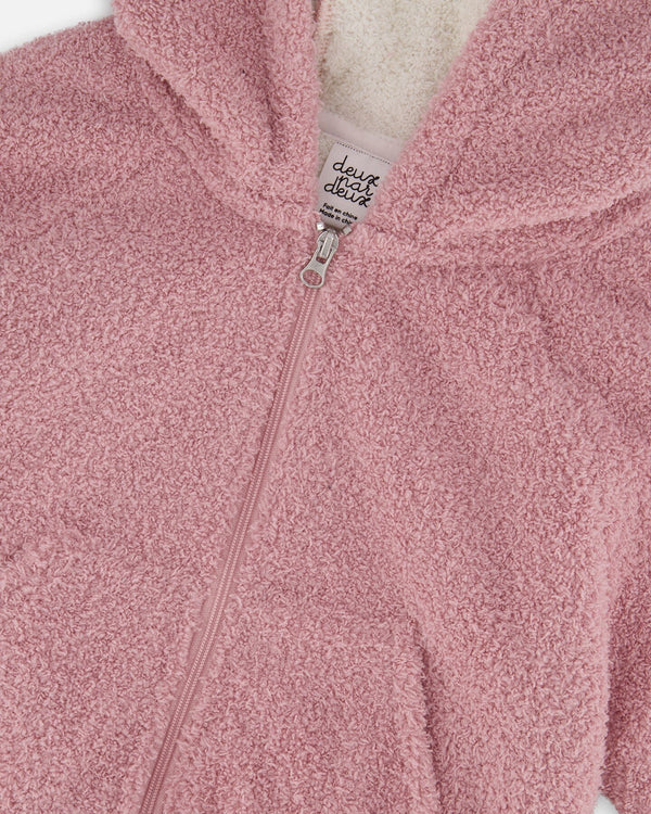 Deux Par Deux Hooded Full Zip Jacket - Dusty Pink/Dawn