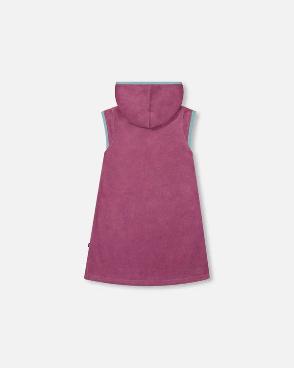 Deux Par Deux Hooded Terry Beach Dress - Candy Pink