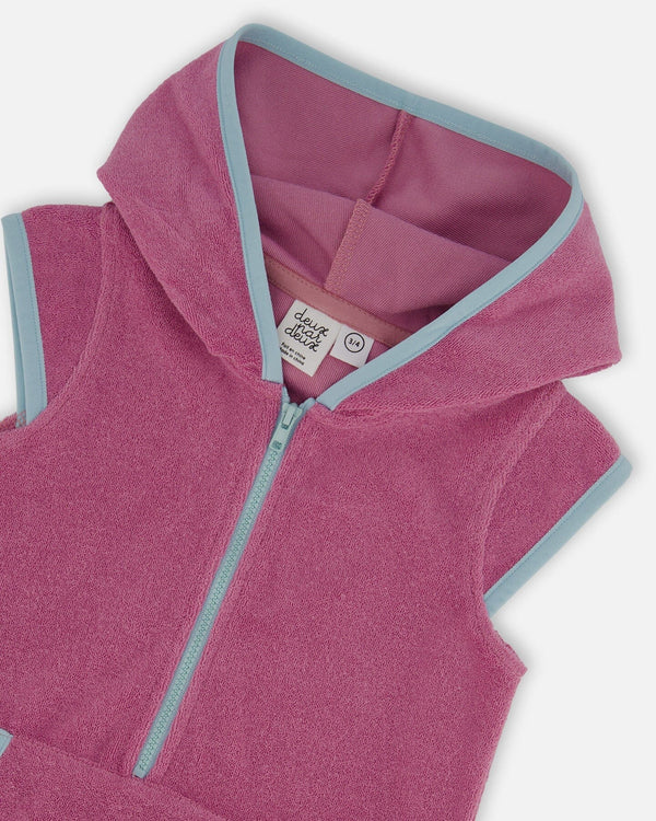 Deux Par Deux Hooded Terry Beach Dress - Candy Pink