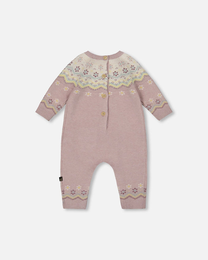 Deux Par Deux Jacquard Knitted Romper - Keepsake Lilac