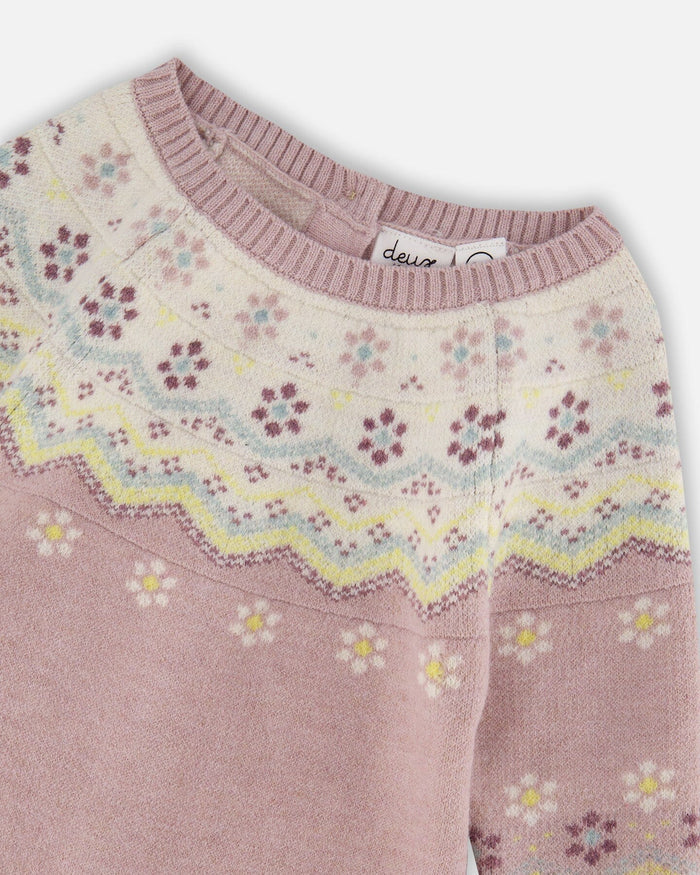 Deux Par Deux Jacquard Knitted Romper - Keepsake Lilac