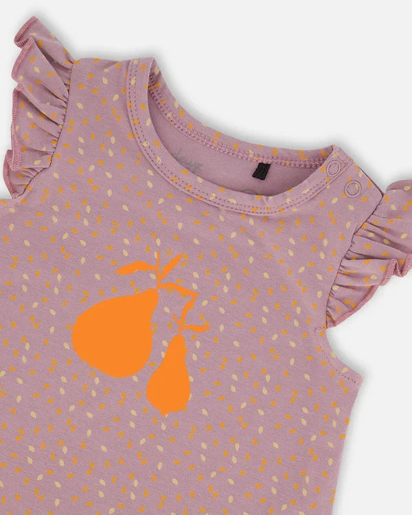 Deux Par Deux Jersey Top and Bloomer Set - Printed Seeds