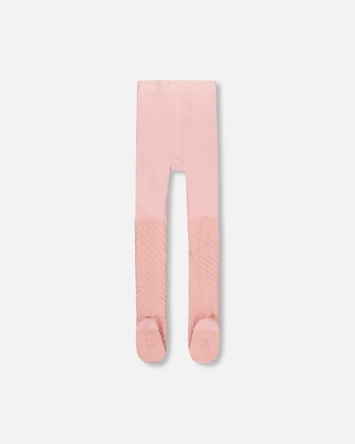 Deux Par Deux Knit Tights - Silver Pink