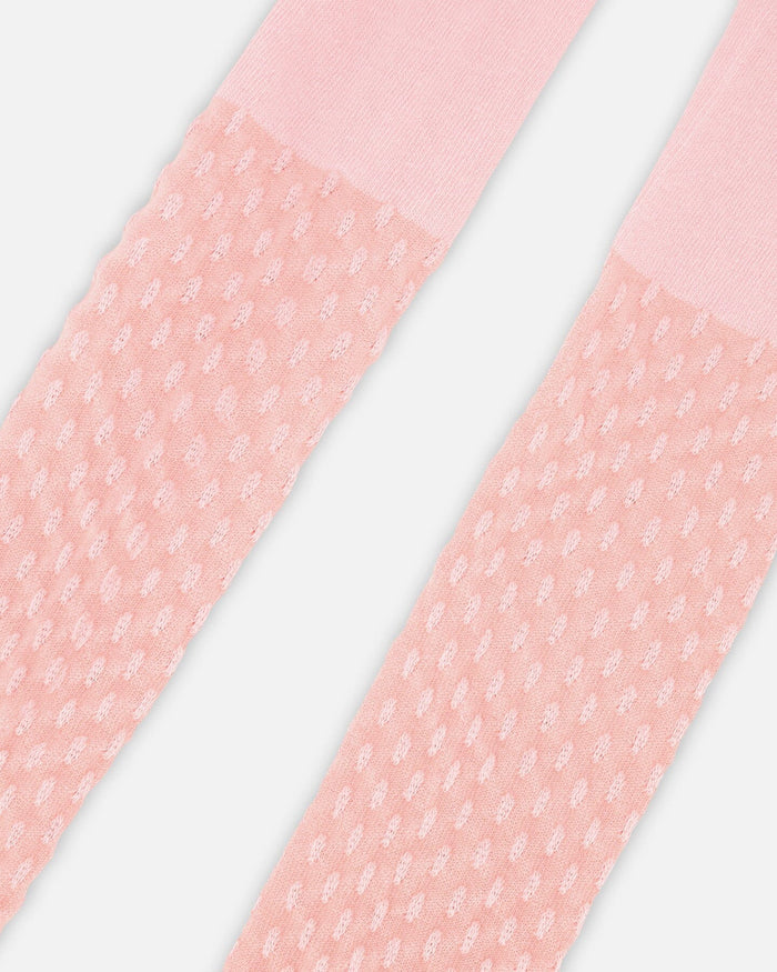 Deux Par Deux Knit Tights - Silver Pink