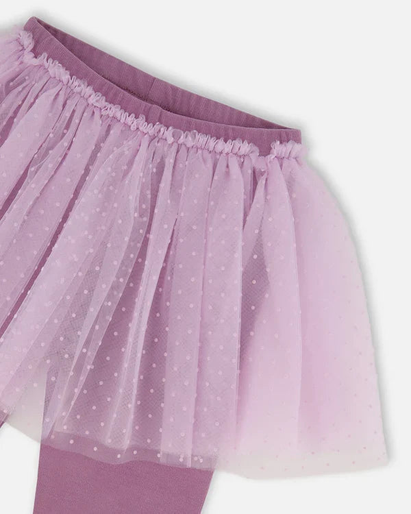 Deux Par Deux Leggings with Tulle Skirt - Dusk