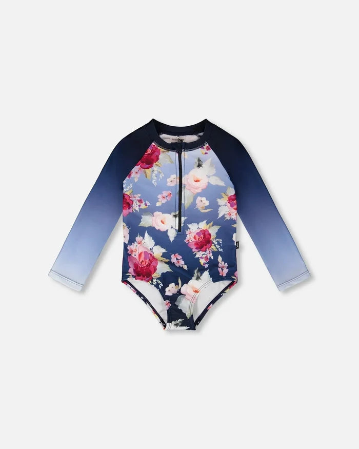 Deux Par Deux Long Sleeve Rashguard - Blue Rose