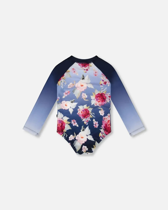 Deux Par Deux Long Sleeve Rashguard - Blue Rose