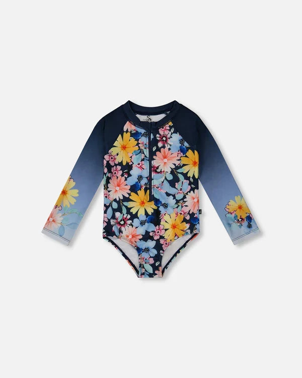 Deux Par Deux Long Sleeve Rashguard - Flowers