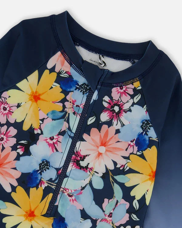 Deux Par Deux Long Sleeve Rashguard - Flowers