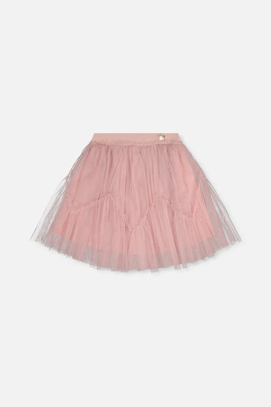 Deux Par Deux Mesh Skirt - Silver Pink