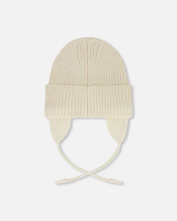 Deux Par Deux Mid-Season Knit Hat - Light Beige