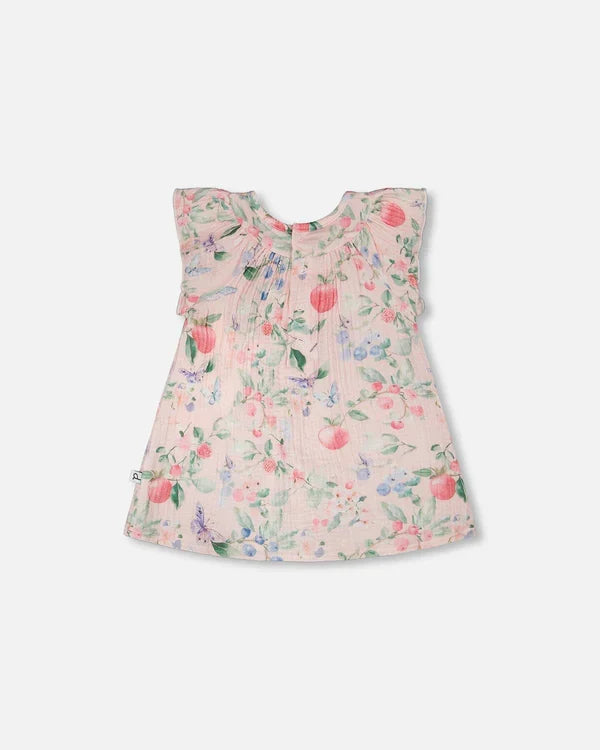 Deux Par Deux Muslin Dress and Bloomer - Printed Berries