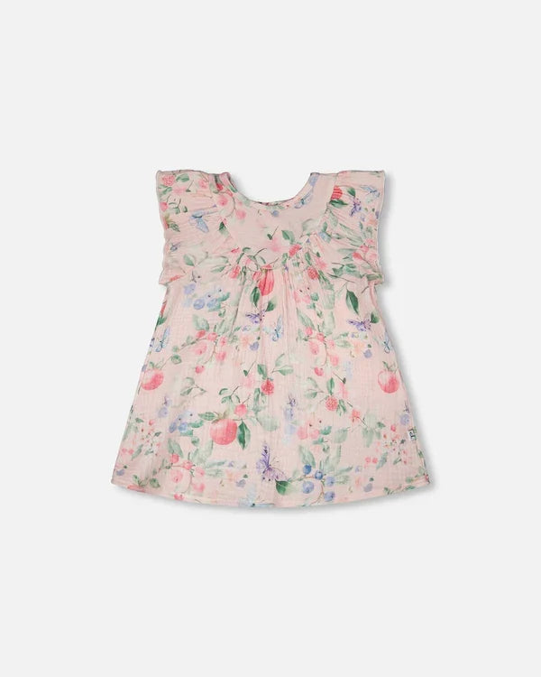 Deux Par Deux Muslin Dress and Bloomer - Printed Berries