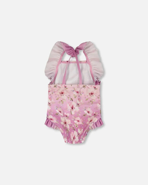 Deux Par Deux One Piece Swimsuit - Gradient Lilac Flower