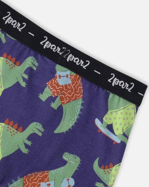 Deux Par Deux Organic Cotton 3 Pack Boxer Shorts - Printed Adventure