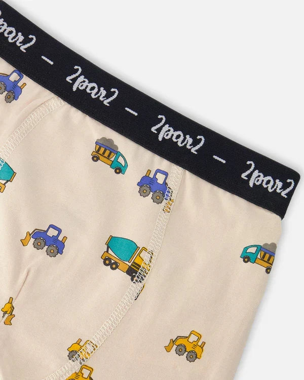 Deux Par Deux Organic Cotton 3 Pack Boxer Shorts - Printed Adventure