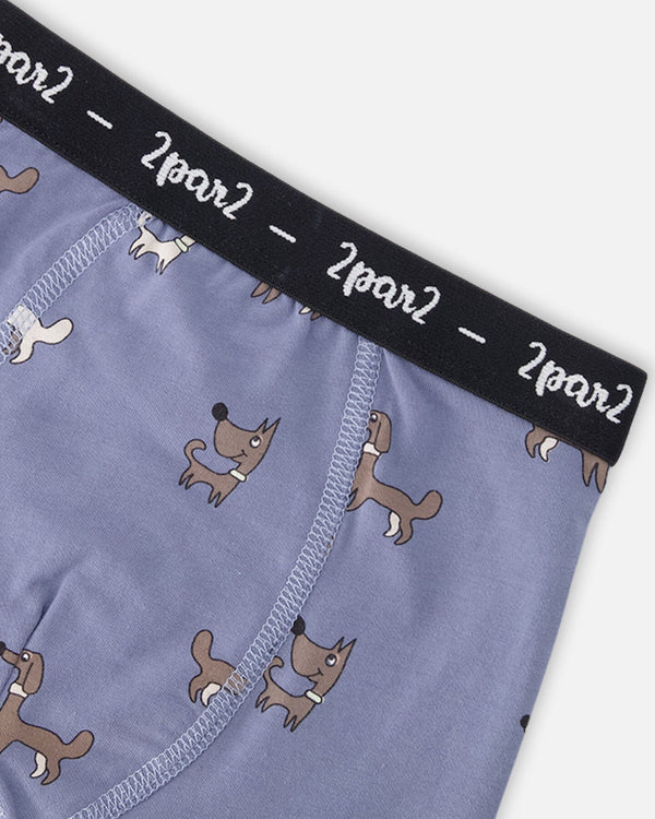 Deux Par Deux Organic Cotton 3 Pack Boxer Shorts - Printed Baseball