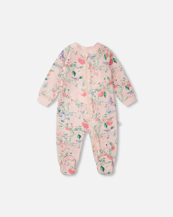 Deux Par Deux Organic Cotton Footie - Printed Berries