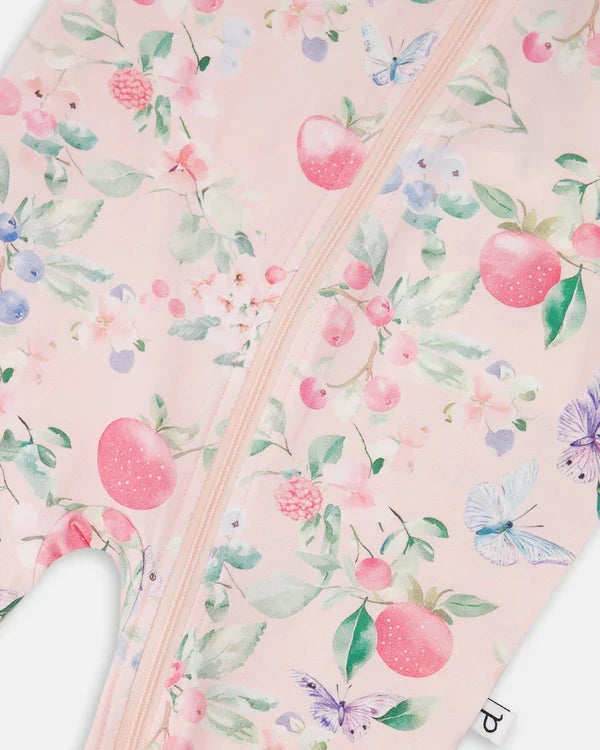 Deux Par Deux Organic Cotton Footie - Printed Berries