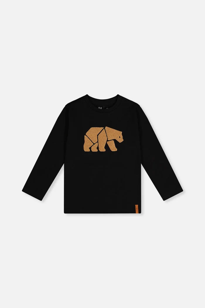 Deux Par Deux Organic Cotton Jersey T-Shirt - Black And Beige