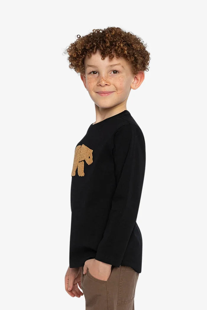 Deux Par Deux Organic Cotton Jersey T-Shirt - Black And Beige