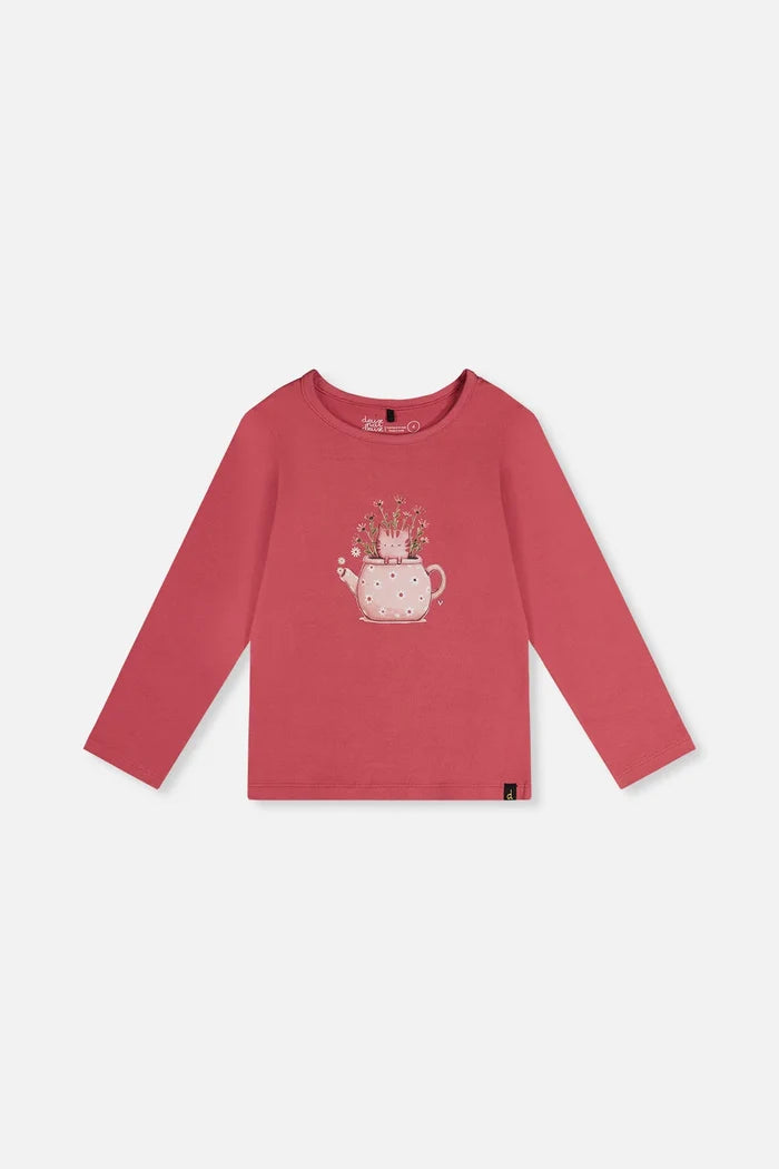 Deux Par Deux Organic Cotton Jersey T-Shirt - Rose Wine Pink