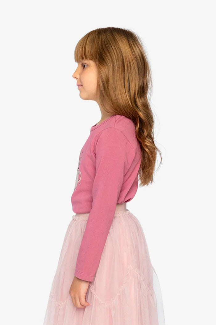 Deux Par Deux Organic Cotton Jersey T-Shirt - Rose Wine Pink