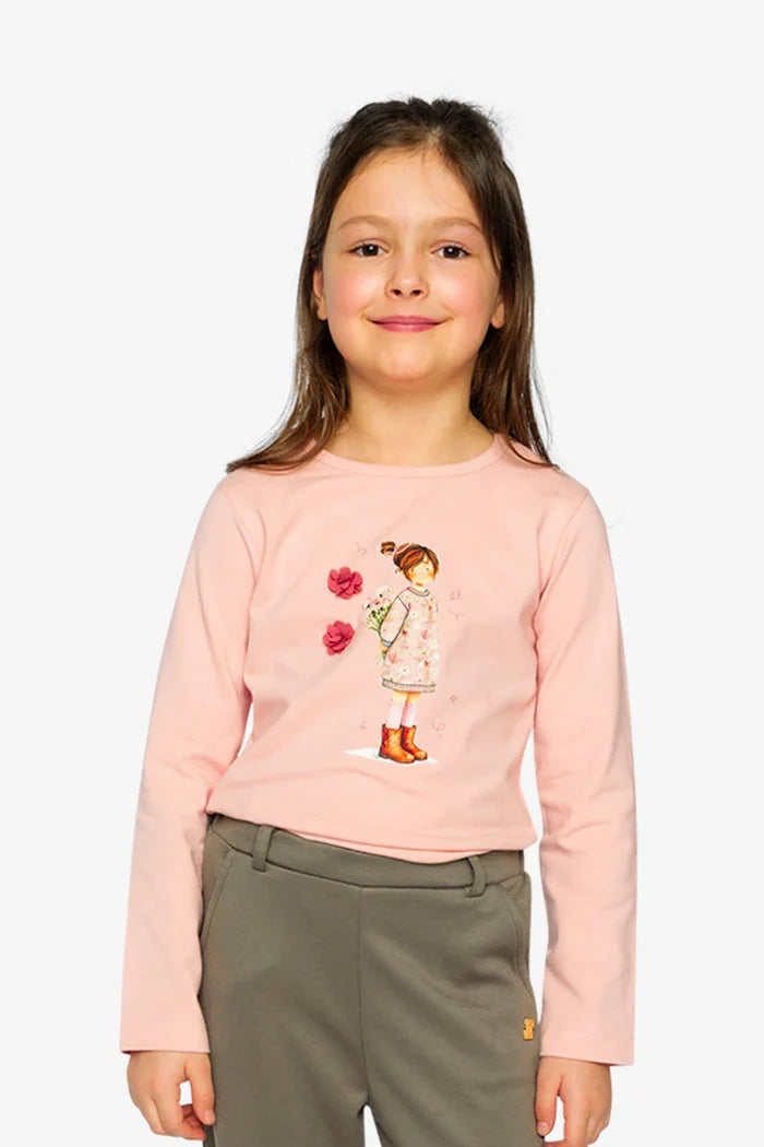 Deux Par Deux Organic Cotton Jersey T-Shirt - Silver Pink