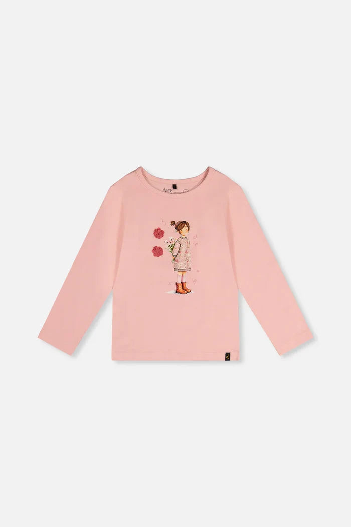 Deux Par Deux Organic Cotton Jersey T-Shirt - Silver Pink