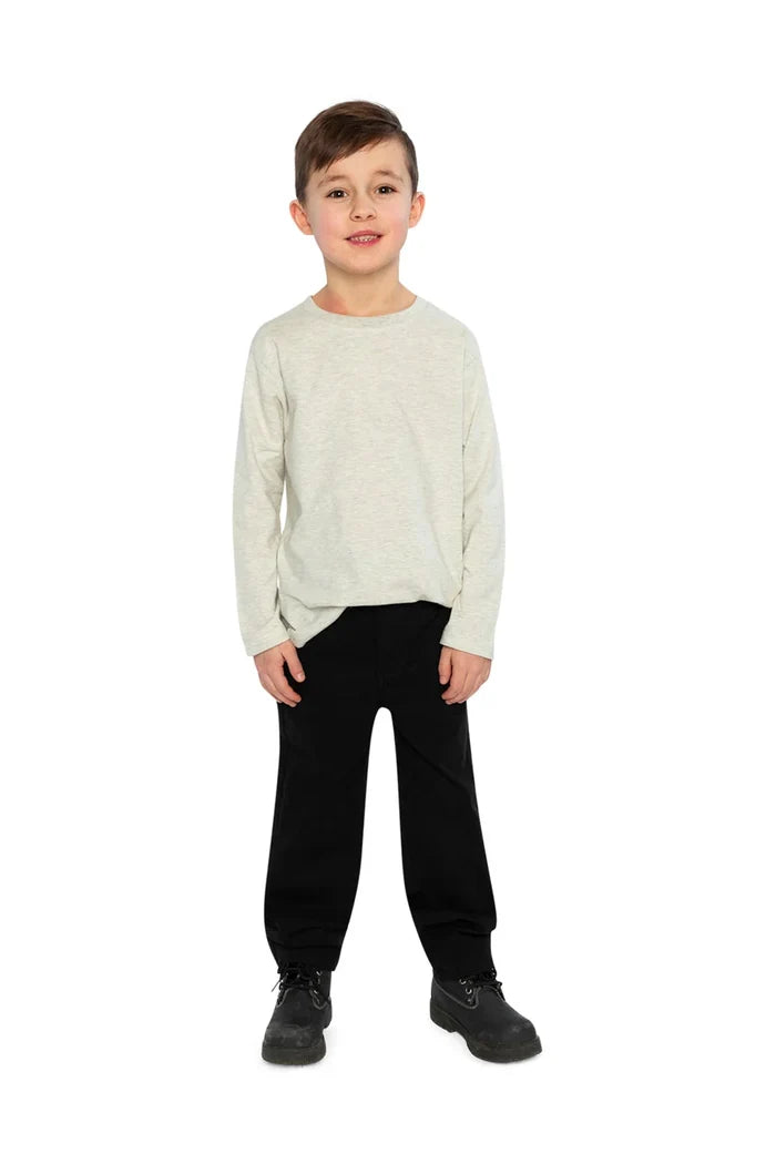 Deux Par Deux Organic Cotton Long Sleeve T-Shirt - Heather Grey