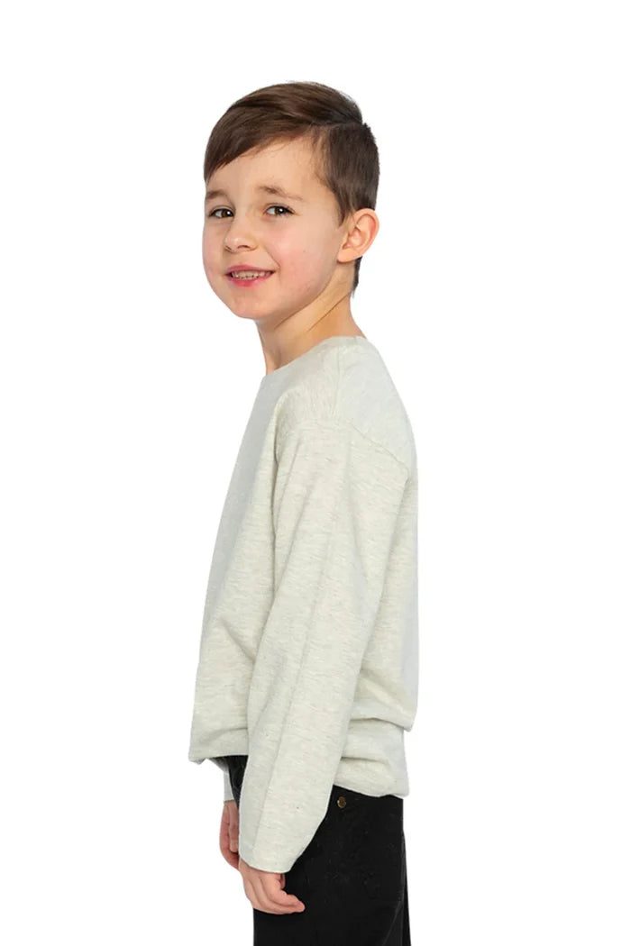 Deux Par Deux Organic Cotton Long Sleeve T-Shirt - Heather Grey