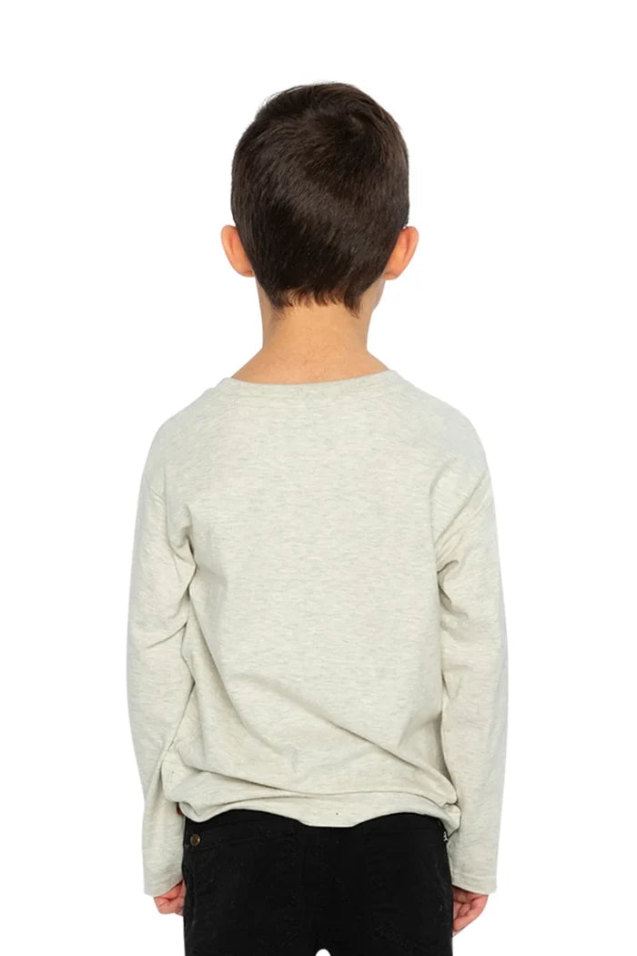 Deux Par Deux Organic Cotton Long Sleeve T-Shirt - Heather Grey