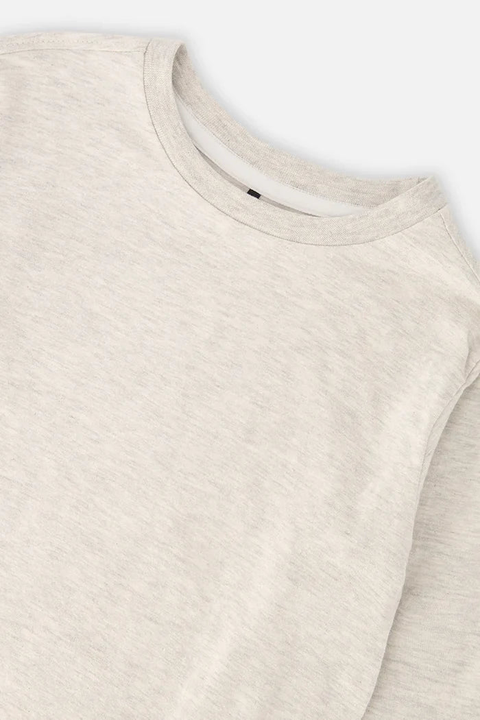 Deux Par Deux Organic Cotton Long Sleeve T-Shirt - Heather Grey