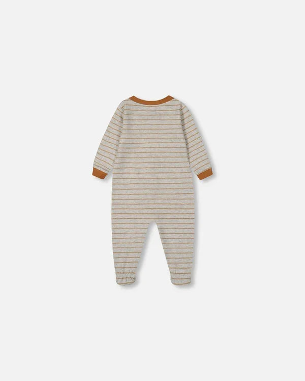 Deux Par Deux Organic Cotton One Piece Pajama - Printed Dinosaurs