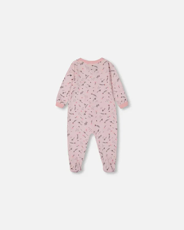 Deux Par Deux Organic Cotton One Piece Pajama - Printed Pastel Fields