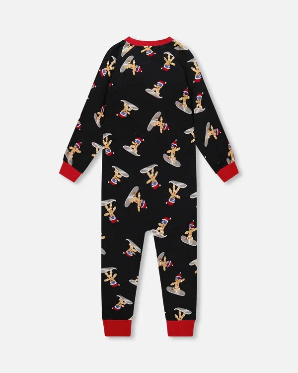 Deux Par Deux Organic Cotton Romper - Printed Surfing Cookie